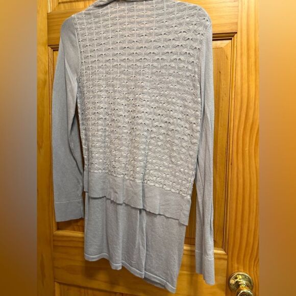 Peck & Peck size S Gray Cardigan Sweater with sparkle threading Lightweight Knit - Picture 6 of 8